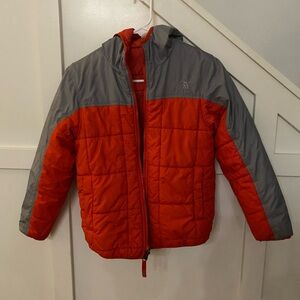 The North Face Kids' Puffer Jacket in Red and Gray 10/12